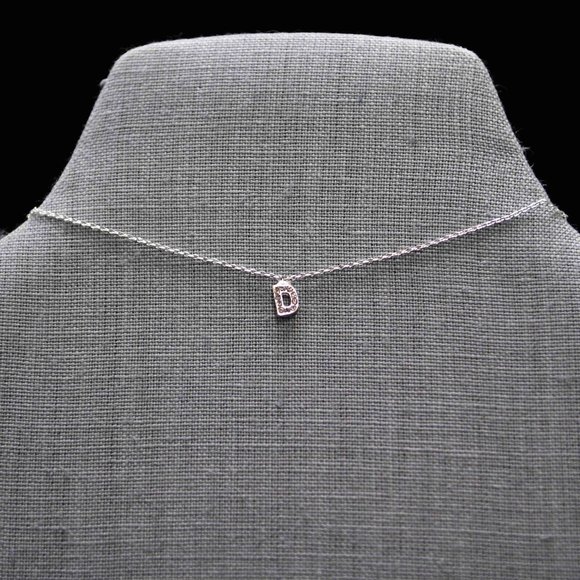 mini Initial crystal pendant necklace Clavicle Necklace - Picture 15 of 17